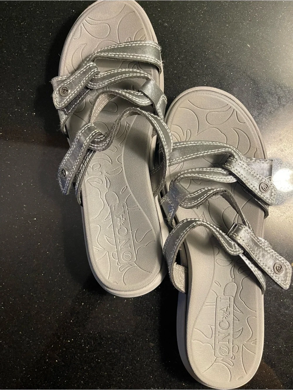 Vionic Women's Silver Adjustable Strappy Comfort Sandal